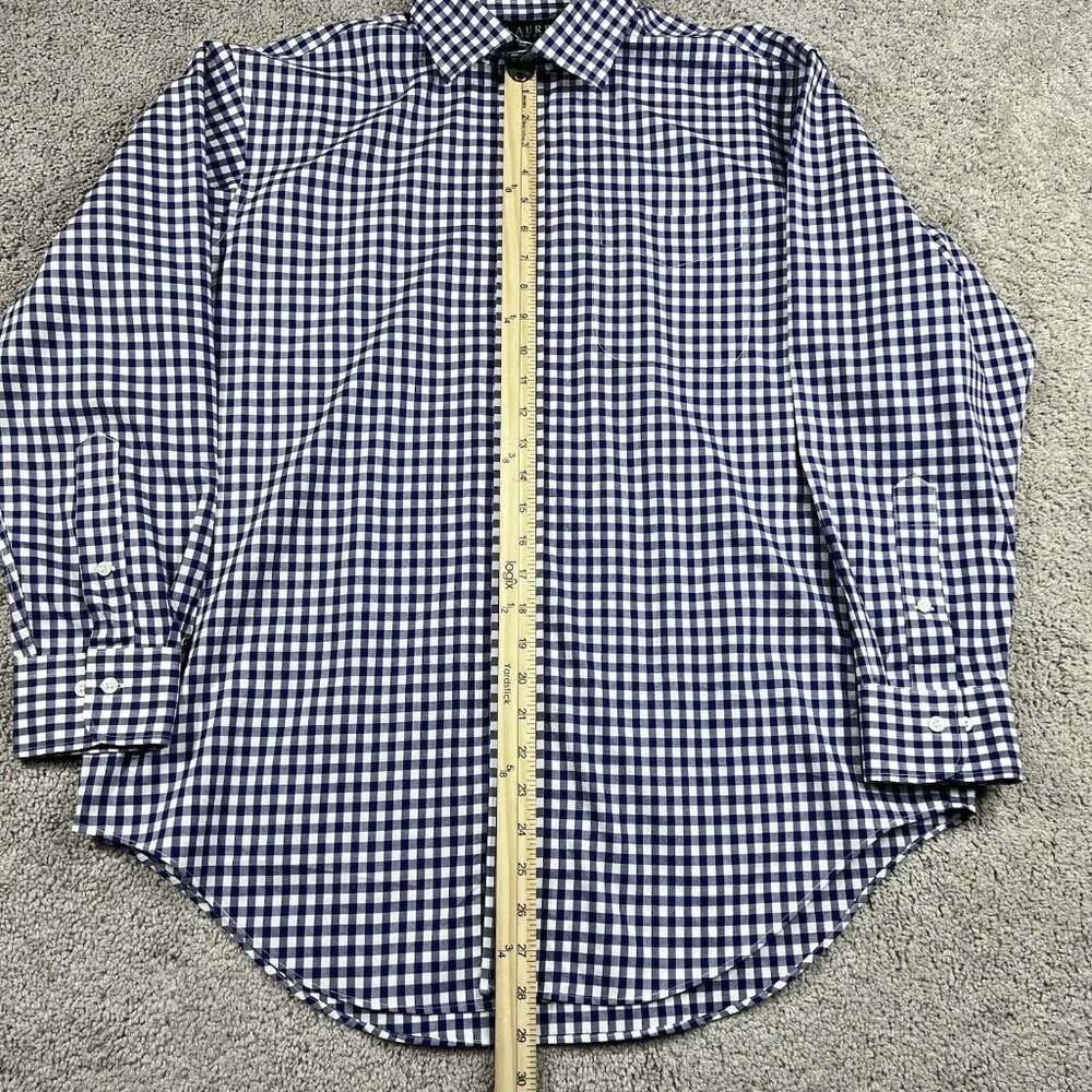 Lauren Ralph Lauren Plaid Button Down Shirt Blue White Men’s Size 16.5 / Large - Picture 4 of 7